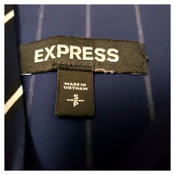 EXPRESS:Size:SP/ Navy Blue Striped Tabk Blouse - Picture 3 of 4